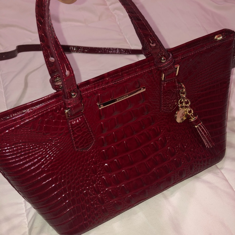 Red Mini Asher Genuine Leather Brahmin Purse